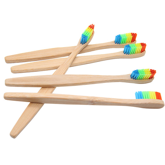 Colorful Head Bamboo Toothbrush