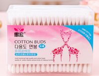 
              Plastic-free 100pcs / box Double Head Bamboo Cotton Buds
            